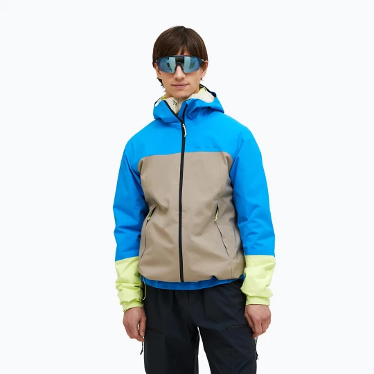 Zdjęcie produktu Kurtka przeciwdeszczowa męska Peak Performance Trail Hipe Shell Jacket brilliant blue / beige / sunny