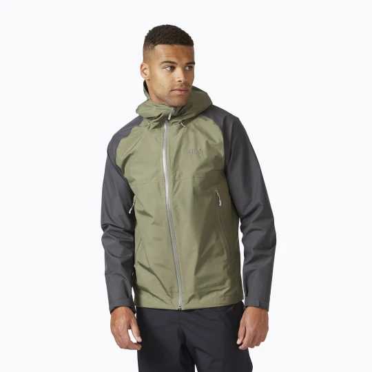 Zdjęcie produktu Kurtka przeciwdeszczowa męska Rab Namche Paclite graphene / light khaki Zielony