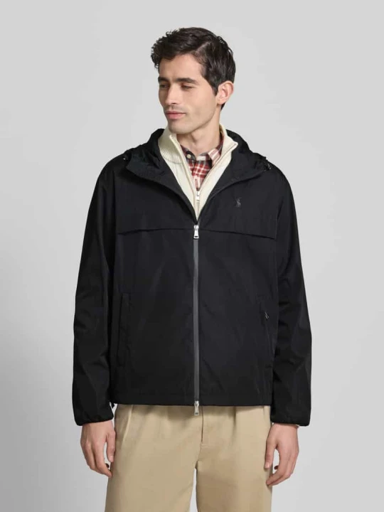 Zdjęcie produktu Kurtka przeciwdeszczowa z logo w kroju regular fit z przeszyciem logo Polo Ralph Lauren Czarny