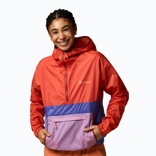 Zdjęcie produktu Kurtka przeciwwiatrowa damska Cotopaxi Teca Half-Zip Windbreaker smell the begonias Czerwony