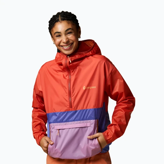 Zdjęcie produktu Kurtka przeciwwiatrowa damska Cotopaxi Teca Half-Zip Windbreaker smell the begonias Czerwony