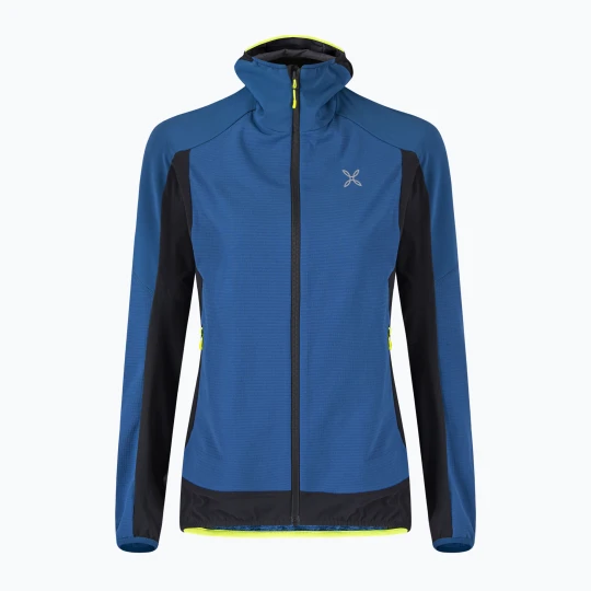 Zdjęcie produktu Kurtka przeciwwiatrowa damska Montura Premium Wind Hoody deep blue / giallo fluo