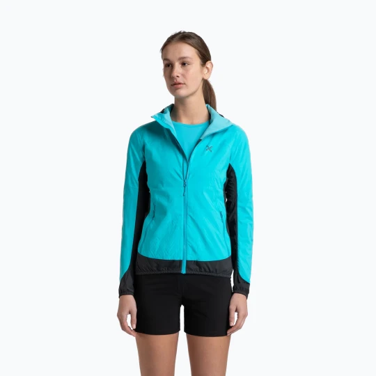 Zdjęcie produktu Kurtka przeciwwiatrowa damska Montura Rise Octa Hooded turquoise / antracite Niebieski
