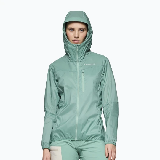 Zdjęcie produktu Kurtka przeciwwiatrowa damska NORRONA Faketind Aero60 Zip Hood aqua haze Norrøna Niebieski