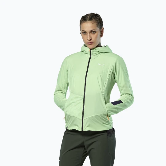 Zdjęcie produktu Kurtka przeciwwiatrowa damska Salewa Pedroc Polarlite Wind Hood pastel green