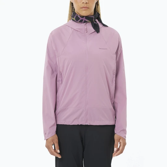 Zdjęcie produktu Kurtka przeciwwiatrowa damska Salomon Outwind Full Zip valerian Różowy