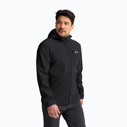 Zdjęcie produktu Kurtka przeciwwiatrowa męska Jack Wolfskin Wild Winds Hooded black