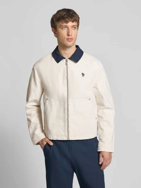 Zdjęcie produktu kurtka przejściowa o kroju regular fit w tkaninie stylizowanej na denim REVIEW Écru