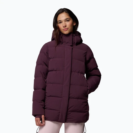 Zdjęcie produktu Kurtka puchowa damska Columbia Amaze Puff Mid Hooded moonvista Bordowy