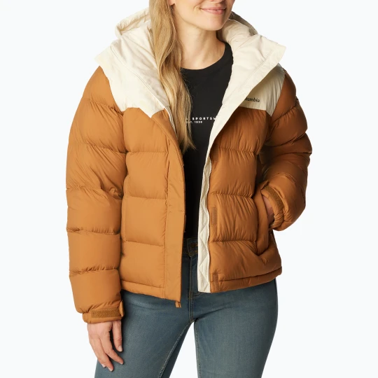 Zdjęcie produktu Kurtka puchowa damska Columbia Bulo Point II Down carmel brown / chalk crinkle Pomarańczowy