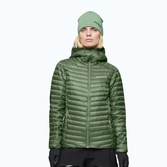 Zdjęcie produktu Kurtka puchowa damska Norrona Trollveggen Down800 Super Light Hood Dark Ivy Norrøna Zielony