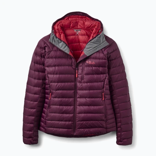 Zdjęcie produktu Kurtka puchowa damska Rab Microlight Alpine Hoody mulberry Bordowy