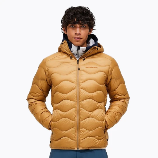 Zdjęcie produktu Kurtka puchowa męska Peak Performance Helium Down Hood sierra sand Żółty