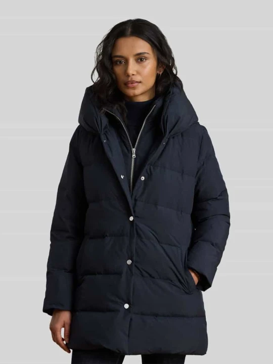 Zdjęcie produktu kurtka puchowa o kroju regular fit z kapturem Lauren Ralph Lauren Granatowy