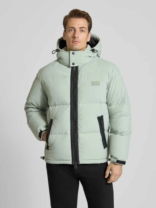 Zdjęcie produktu Kurtka puchowa o kroju regular fit z odpinanym kapturem model ‘BIRONO’ Hugo Miętowy