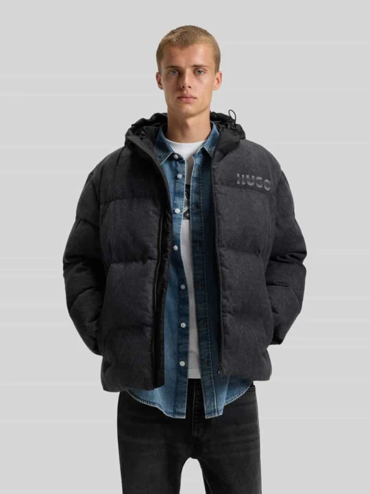 Zdjęcie produktu Kurtka puchowa w kroju relaxed fit z czystej bawełny model 'BOWAN' Hugo czarny