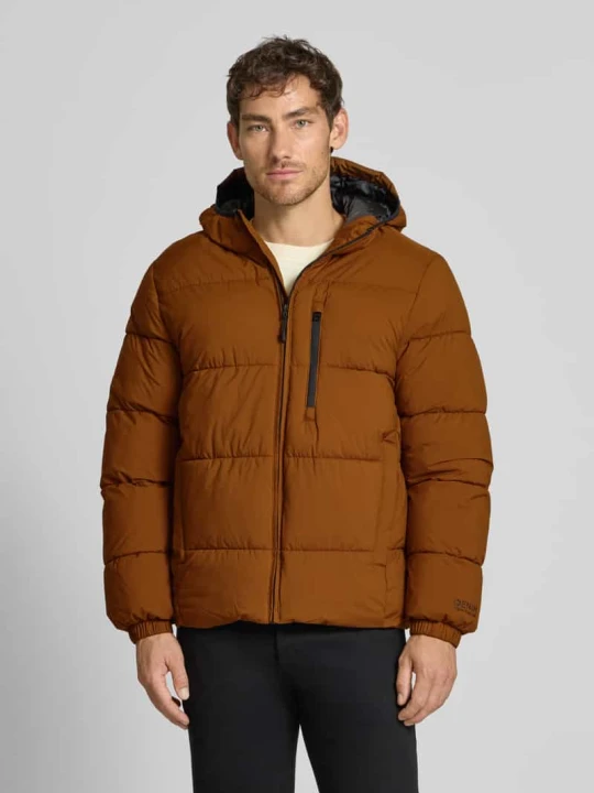 Zdjęcie produktu Kurtka puchowa z kapturem o kroju regular fit Tom Tailor Camel