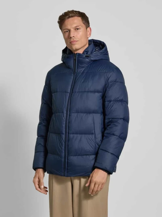Zdjęcie produktu kurtka puchowa z kapturem w kroju regular fit model 'CIKORO' Boss Granatowy