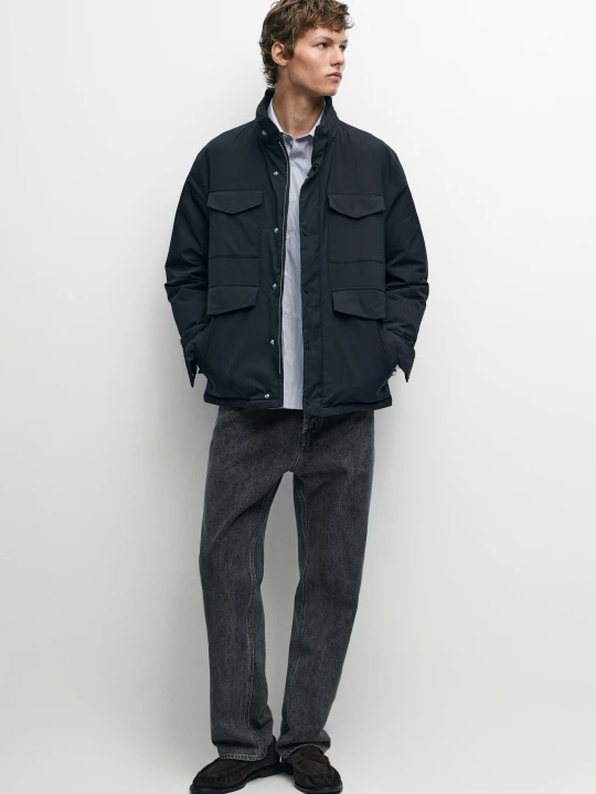 Zdjęcie produktu Kurtka Puchowa Z Kieszeniami - Ciemnomorski - Massimo Dutti - Male