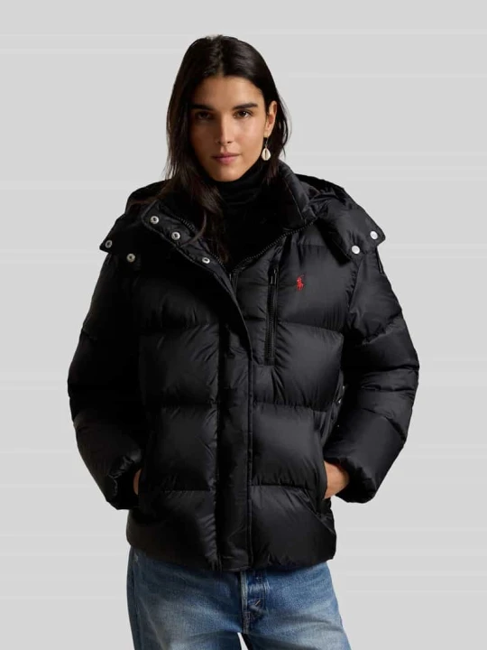 Zdjęcie produktu kurtka puchowa z odpinanym kapturem Polo Ralph Lauren Czarny