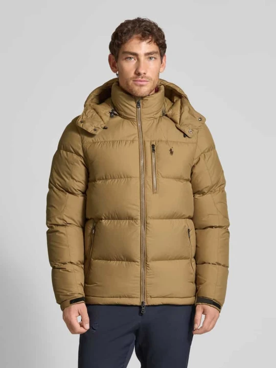 Zdjęcie produktu Kurtka puchowa z wyhaftowanym logo Polo Ralph Lauren Khaki
