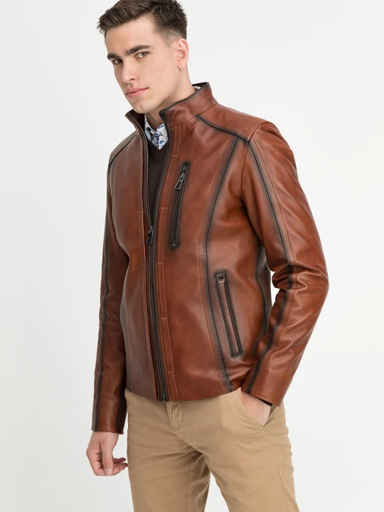 Zdjęcie produktu Kurtka skórzana ANDREW 01020D80GSA Giacomo Conti brazowy