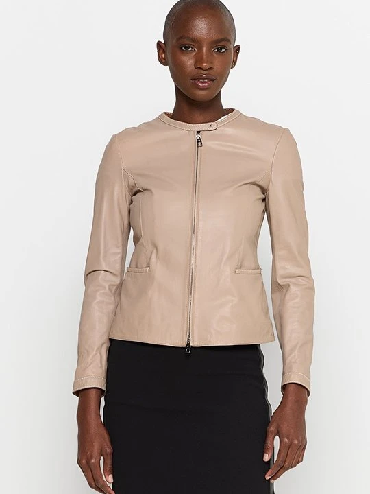 Zdjęcie produktu Kurtka skórzana Emporio Armani beżowy