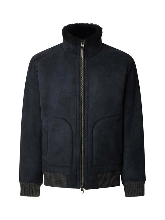 Zdjęcie produktu Kurtka skórzana Hackett London granatowy