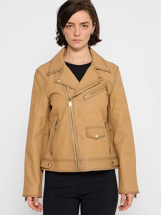 Zdjęcie produktu Kurtka skórzana Michael Kors jasny brąz