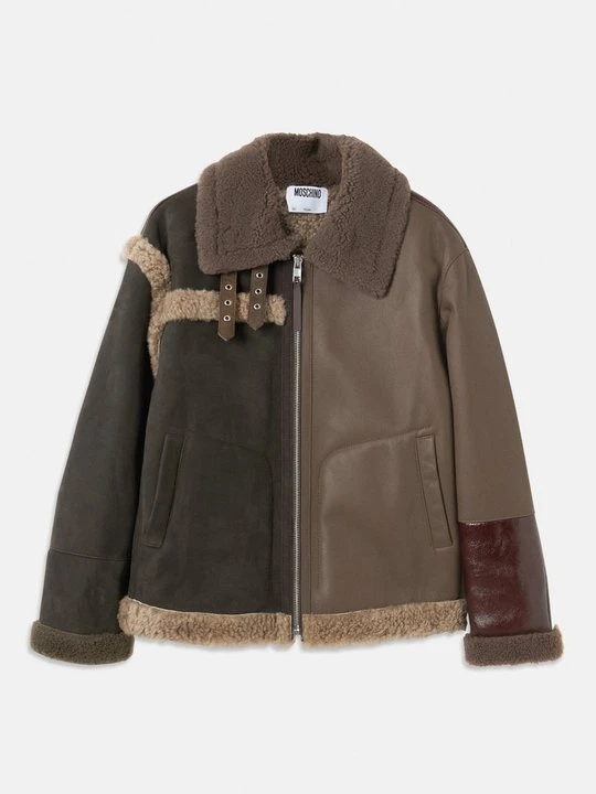 Zdjęcie produktu Kurtka skórzana MOSCHINO brązowy