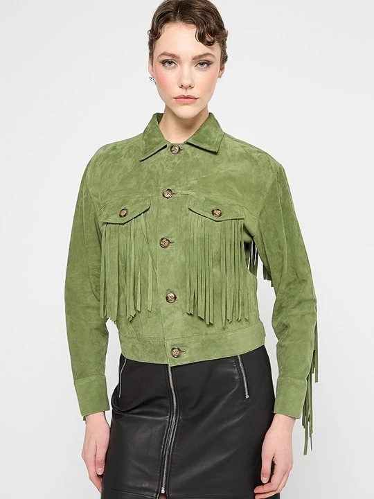 Zdjęcie produktu Kurtka skórzana MOSCHINO zielony
