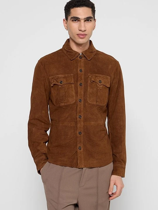 Zdjęcie produktu Kurtka skórzana Polo Ralph Lauren brązowy