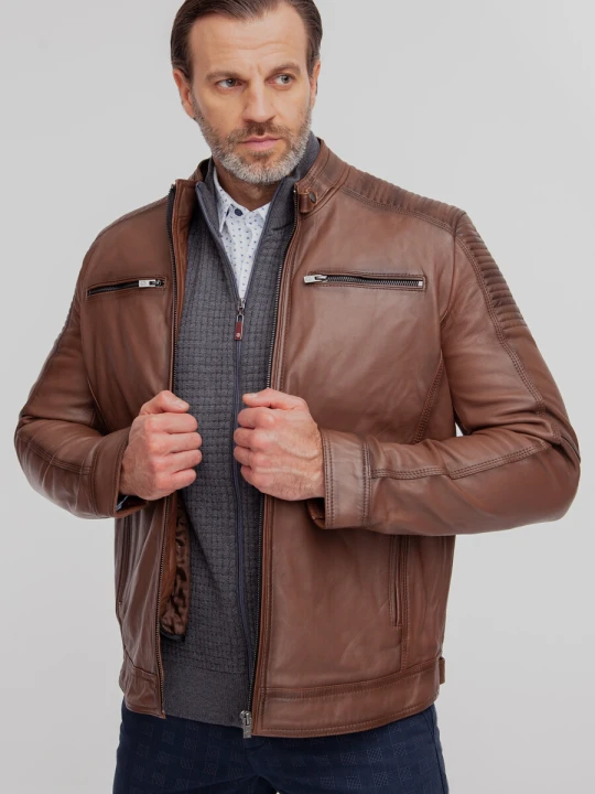 Zdjęcie produktu Kurtka skórzana ROMEO SKKS000101 Giacomo Conti brazowy