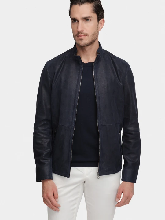 Zdjęcie produktu Kurtka skórzana SIMONE 01059A75GSA Giacomo Conti granatowy