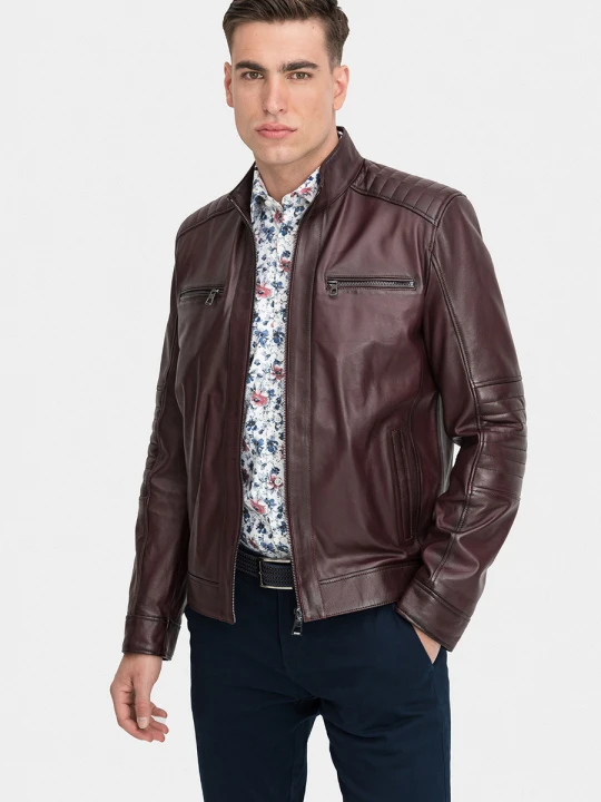 Zdjęcie produktu Kurtka skórzana TITUS 01025D55GSA Giacomo Conti bordowy