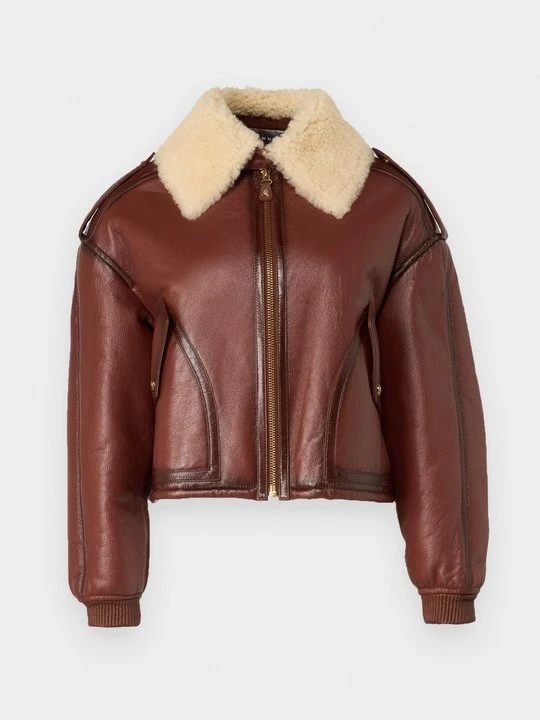 Zdjęcie produktu Kurtka skórzana Tommy Hilfiger ciemnobrązowy