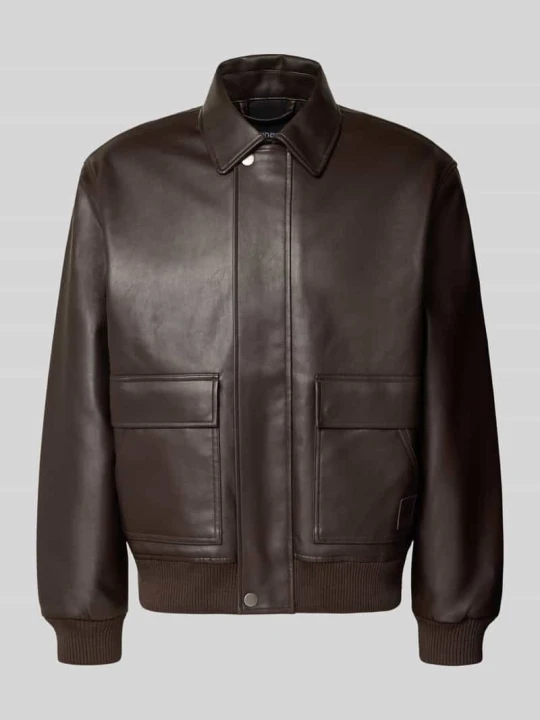 Zdjęcie produktu Kurtka skórzana z wykładanym kołnierzem model 'Arizona Jacket' Carhartt WIP Czekoladowy