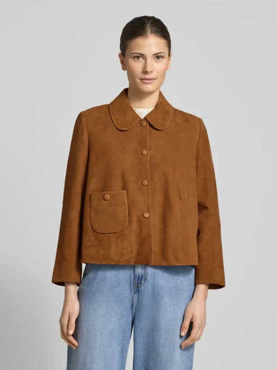 Zdjęcie produktu Kurtka skórzana z wykładanym kołnierzem Model 'MILAS' Ba&sh Camel
