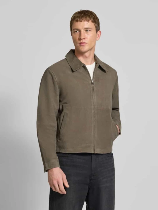 Zdjęcie produktu Kurtka skórzana z zamkiem błyskawicznym i kieszeniami wpuszczanymi Jack&Jones