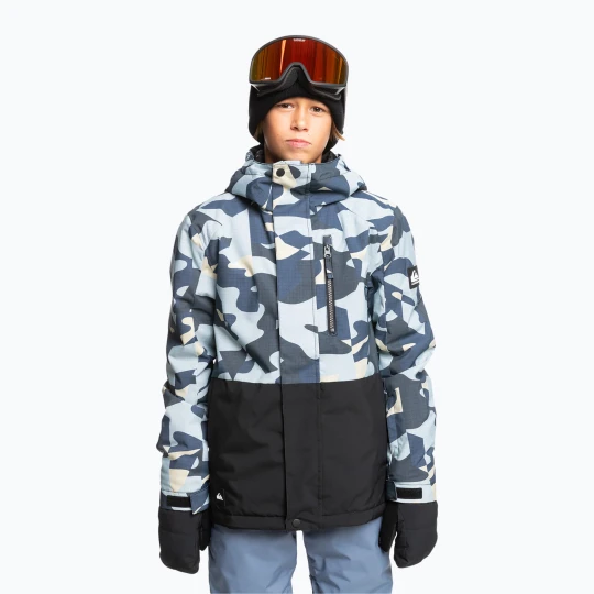 Zdjęcie produktu Kurtka snowboardowa dziecięca Quiksilver Mission Printed Block puzzle camo ice flow Niebieski