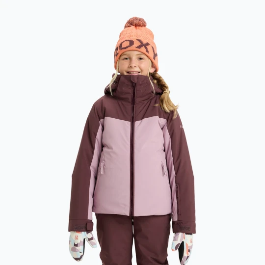 Zdjęcie produktu Kurtka snowboardowa dziecięca ROXY Free Jet Block discreet mauve Różowy