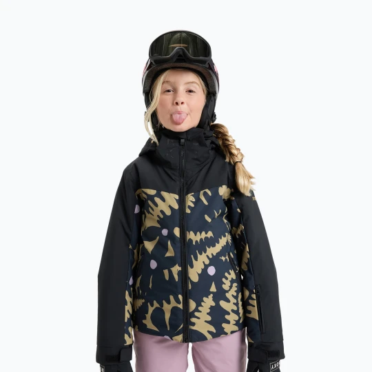 Zdjęcie produktu Kurtka snowboardowa dziecięca ROXY Free Jet Block fennel seed big / flower rg Czarny