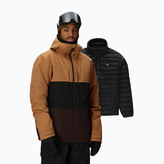Zdjęcie produktu Kurtka snowboardowa męska 686 Smarty 3IN1 Form caramel colorblock Brązowy