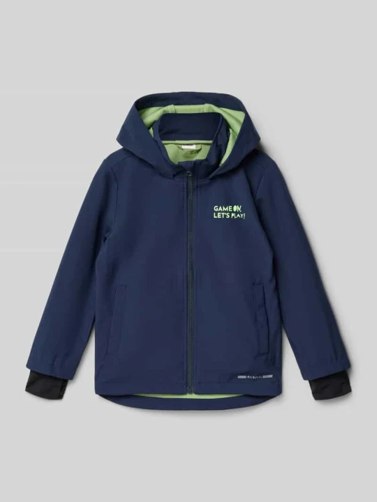 Zdjęcie produktu kurtka softshell o kroju regular fit z kapturem s.Oliver Granatowy