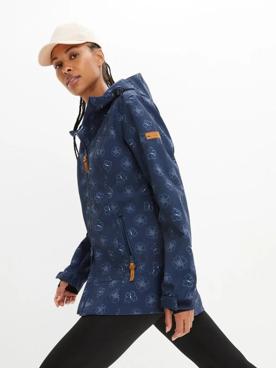Zdjęcie produktu Kurtka softshell w kwiaty, z materiału odpychającego wodę BonPrix niebieski