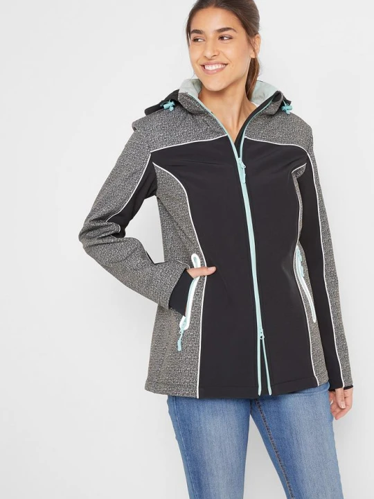 Zdjęcie produktu Kurtka softshell z odblaskowymi elementami, z materiału odpychającego wodę BonPrix szary