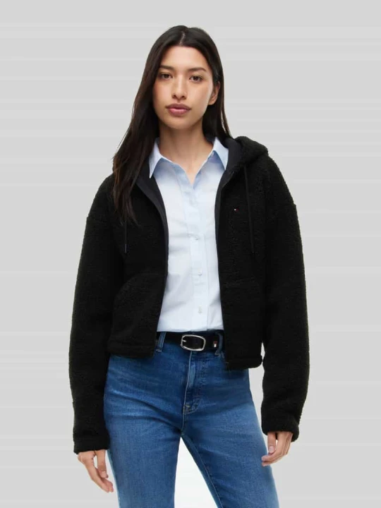 Zdjęcie produktu kurtka teddy o kroju regular fit z zamkiem błyskawicznym Tommy Jeans Czarny