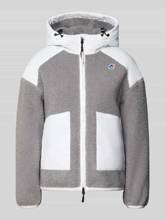 Zdjęcie produktu Kurtka teddy z detal z logo i zamek błyskawiczny dwustronny K-way Biały