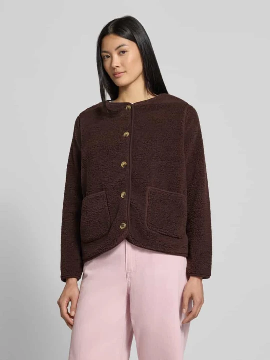Zdjęcie produktu Kurtka teddy z naszywanymi kieszeniami w kroju regular fit model 'SC-ONYX 2' Soyaconcept Ciemnobrązowy