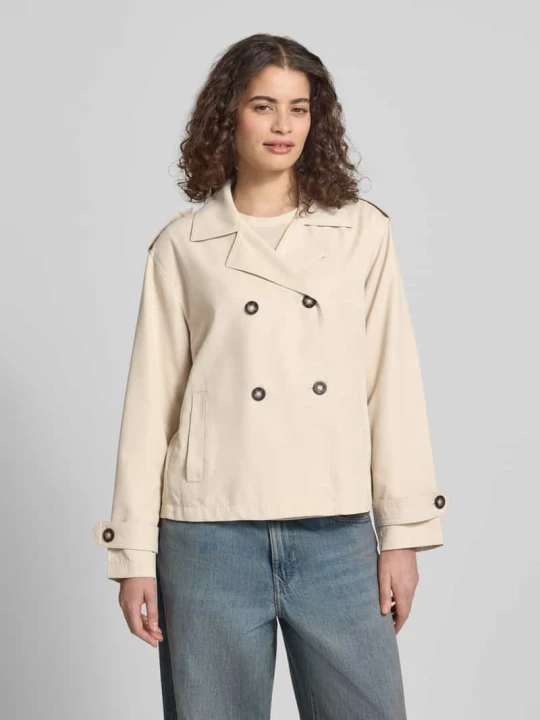 Zdjęcie produktu Kurtka trencz z klapami, krój regular fit, model 'HANNAH' Only Piaskowy